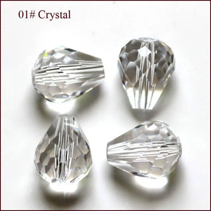 50pcs Crystal Glass Tear Drop Beads for Jewelry Making
