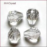 50pcs Crystal Glass Tear Drop Beads for Jewelry Making