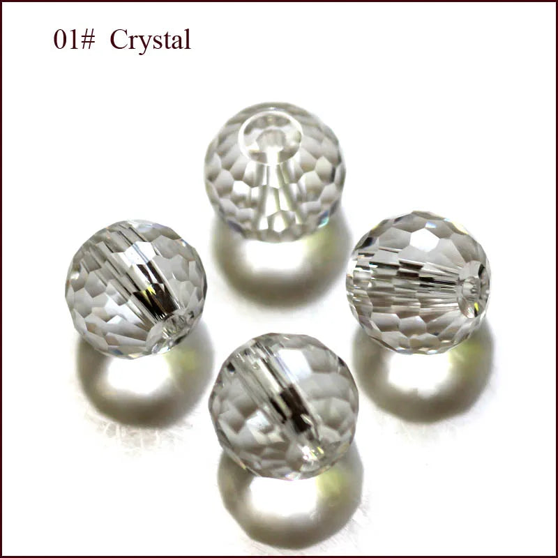 StreBelle Clear 6mm 100pcs Round Crystal Glass Beads for Jewelry Making