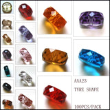 Mix Colors Column Austria Crystal Beads Faceted Glass Loose Spacer Beads