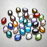 StreBelle Colors 13x10mm 50pcs Flat Oval Crystal Glass Loose Spacer Beads