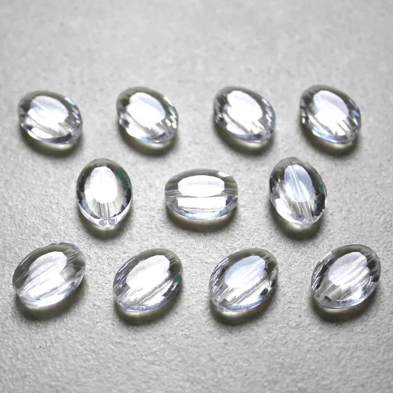 StreBelle Colors 13x10mm 50pcs Flat Oval Crystal Glass Loose Spacer Beads