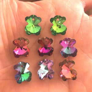 40pcs 14MM Bear Necklace Drop Crystal Glass DIY Pendant Earrings