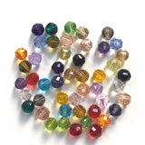 200pcs/lot 6mm Glass Beads Faceted Cut Crystal Spacer Round Beads