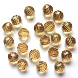200pcs/lot 6mm Glass Beads Faceted Cut Crystal Spacer Round Beads