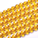 200pcs/lot 6mm Glass Beads Faceted Cut Crystal Spacer Round Beads