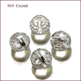 StreBelle 6mm 100pcs Round Austria Faceted Crystal Glass Beads