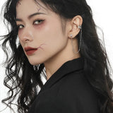 Street Ghost Series Tassel Ear Clip Zircon Ear Jewelry