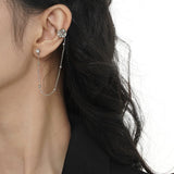 Street Ghost Series Tassel Ear Clip Zircon Ear Jewelry