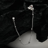 Street Ghost Series Tassel Ear Clip Zircon Ear Jewelry