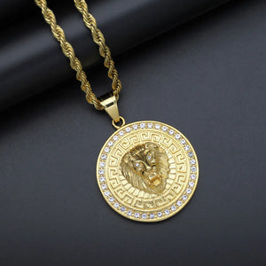 Lion Stainless Steel Gilded Men's Pendant