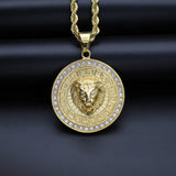 Lion Stainless Steel Gilded Men's Pendant