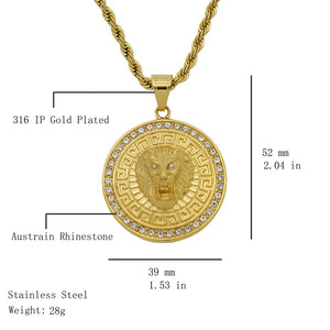 Lion Stainless Steel Gilded Men's Pendant