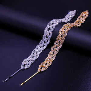 Street Hip-Hop Braided Hair Chain Clips Hair Jewelry Rhinestone Headpiece