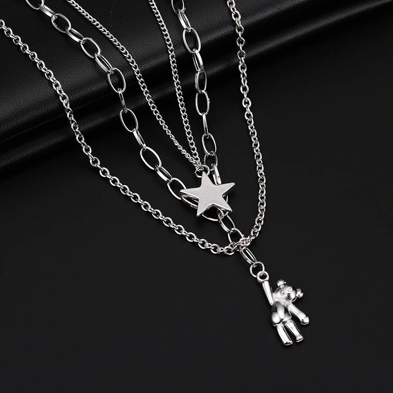 Multi-Layer Hipster Hiphop Necklace Men's Women's Sweater Chains