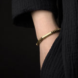 Street Punk Brass Stretch Bracelet Antique Finish Rock Style