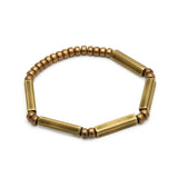 Street Punk Brass Stretch Bracelet Antique Finish Rock Style