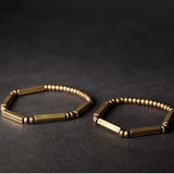 Street Punk Brass Stretch Bracelet Antique Finish Rock Style