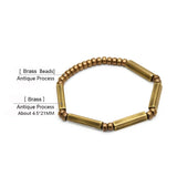 Street Punk Brass Stretch Bracelet Antique Finish Rock Style