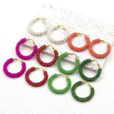 Crystal Bead Winding Earrings Gold-plated Women's Jewelry