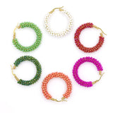 Crystal Bead Winding Earrings Gold-plated Women's Jewelry