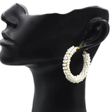 Crystal Bead Winding Earrings Gold-plated Women's Jewelry