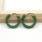 Crystal Bead Winding Earrings Gold-plated Women's Jewelry