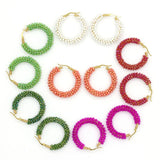 Crystal Bead Winding Earrings Gold-plated Women's Jewelry