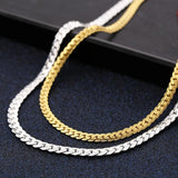 925 Sterling Silver 18K 6MM Bracelets Necklace Set for Women