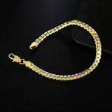 925 Sterling Silver 18K 6MM Bracelets Necklace Set for Women