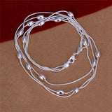 Tassel Beads 925 Silver Jewelry Set for Women