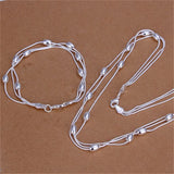 Tassel Beads 925 Silver Jewelry Set for Women