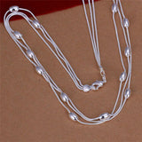 Tassel Oval Beads 925 Silver Set - Wedding Party Gift