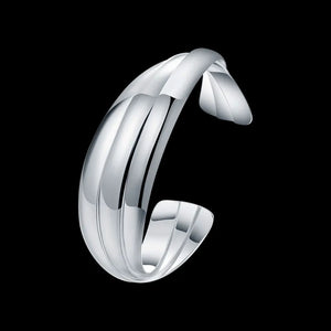 925 Sterling Silver Weave Bangles for Women Cuff Bracelets Fine Jewelry