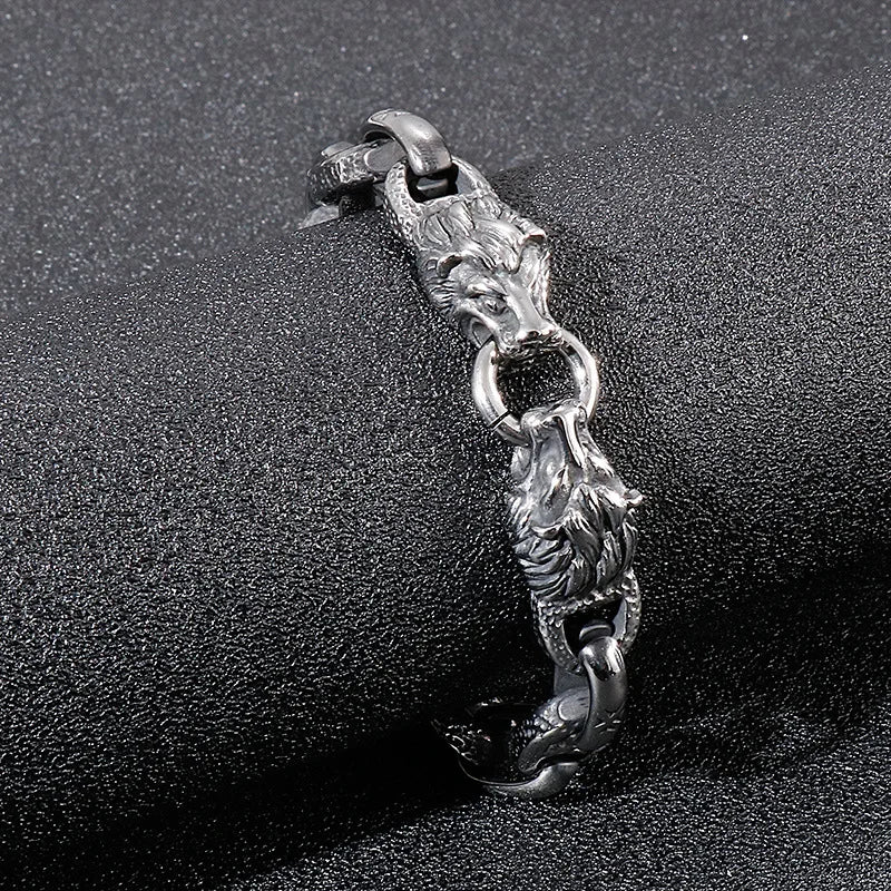 Japanese Word Lion Head Men's Bracelet Stage Accessories