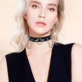 Sexy Fun Bondage Circle Collar Necklace Neckband Collarbone Chain