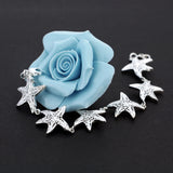 925 Silver Starfish Bracelet for Women Wedding Party Christmas