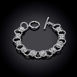 925 Silver Creativity Circle Bracelet for Wedding Party Jewelry