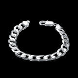 925 Silver Classic 10MM Chain Bracelet for Men Women Party Jewelry