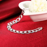 925 Silver Classic 10MM Chain Bracelet for Men Women Party Jewelry