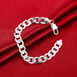 925 Silver Classic 10MM Chain Bracelet for Men Women Party Jewelry