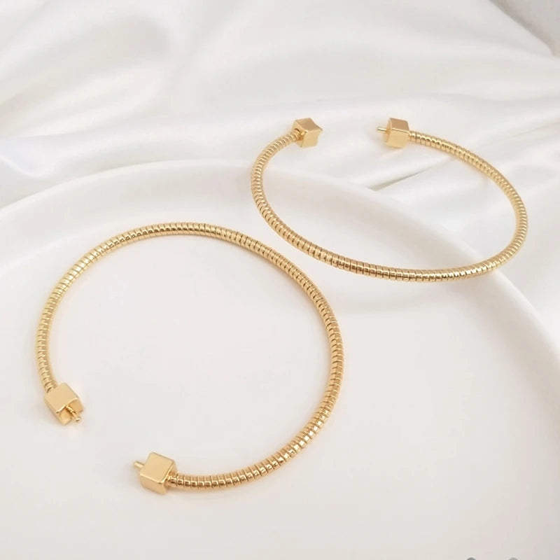 14K True Filled Bead Needle With Half Hole Copper Bracelets DIY Jewelry Making
