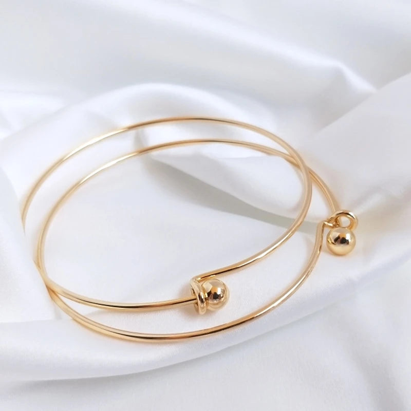 14K Filled Circle Screw Copper Bracelets Bangles DIY Jewelry Making