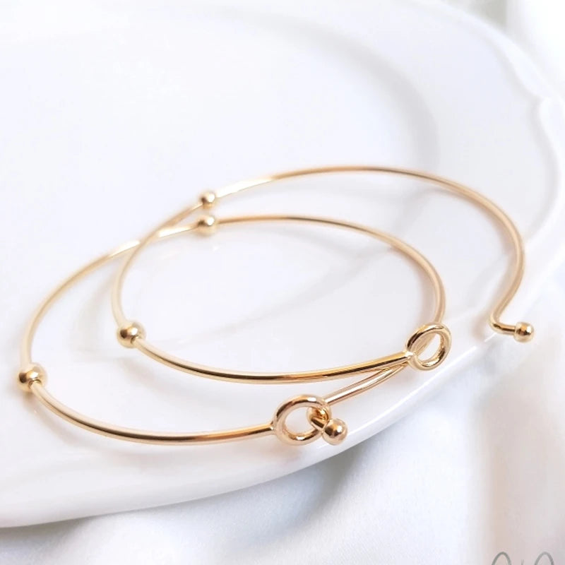 14K True Filled Manual Bead Copper Bracelets Bangles DIY Jewelry Making