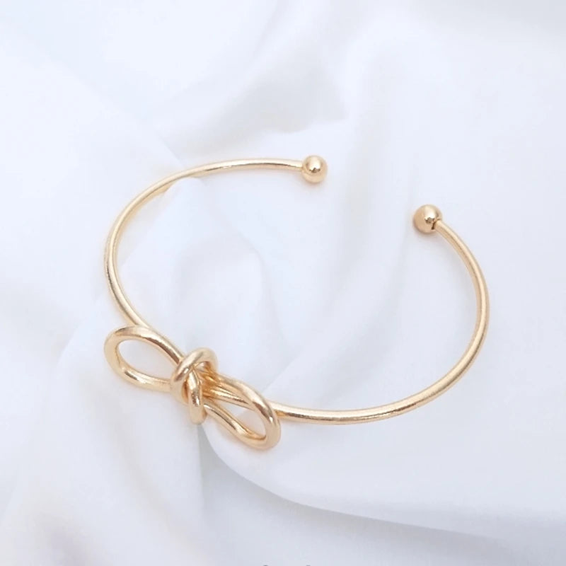 14K True Filled Bow Opening Copper Cuff Bracelets