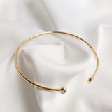 14K True Filled Zircon Copper Bracelets Cuff Bangles