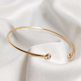 14K True Filled Zircon Copper Bracelets Cuff Bangles