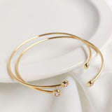 14K True Filled Zircon Copper Bracelets Cuff Bangles