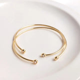 14K True Filled Zircon Copper Bracelets Cuff Bangles