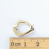 18K True Filled Oval Stud Earrings with Ring - DIY Jewelry Findings